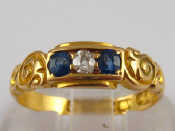 Appraisal: An carat gold sapphire and diamond ring hallmarked Birmingham size