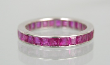 Appraisal: A Ruby Eternity Band in k White Gold k white