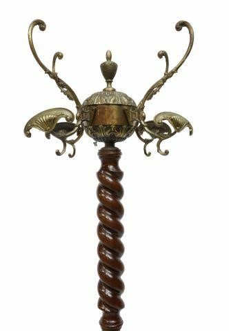 Appraisal: Italian standing hall tree th c four gilt metal hat