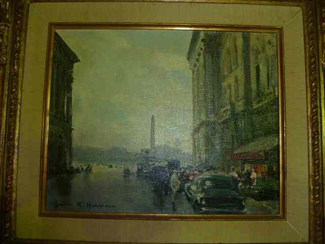 Appraisal: JULES R N HERV - A street view of Paris