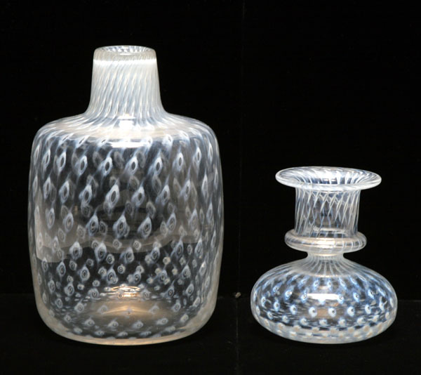 Appraisal: Kosta Boda art glass vases by Bertil Vallien Two clear