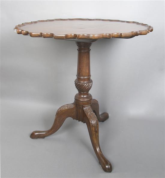 Appraisal: A Chippendale Style Mahogany Tilt-Top Tea Table Height x diameter