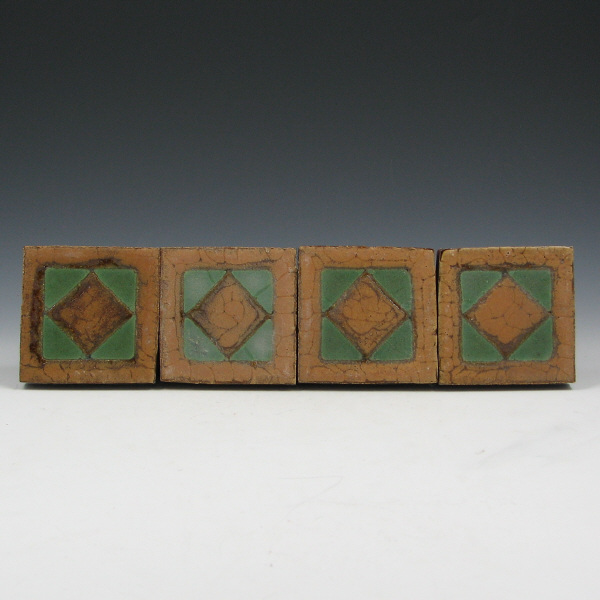 Appraisal: Grueby Arts Crafts Tiles Four Lot of four Grueby tiles