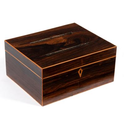 Appraisal: A th Century rosewood and boxwood strung box adapted as