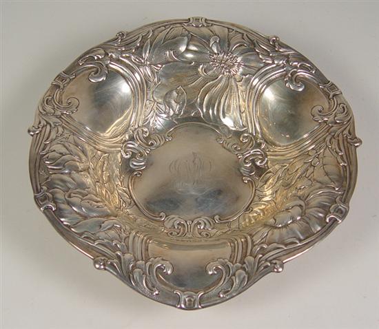 Appraisal: Gorham Sterling Art Nouveau Style Center Bowl Repousse Art Nouveau