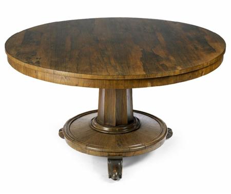 Appraisal: A Victorian rosewood breakfast table the circular tilt-top on a