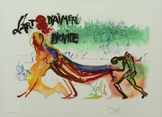 Appraisal: DALI Salvador Color Lithograph l'Art d'Aimer d'Ovide Pencil signed lower