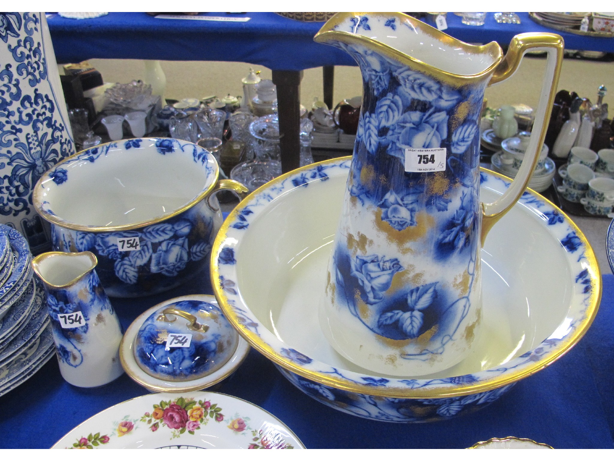 Appraisal: Adderleys Rosslyn pattern five piece wash set comprising ewer basin