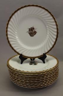 Appraisal: Tiffany Co Minton Porcelain Dinner Plates Gilt Tiffany Co Minton