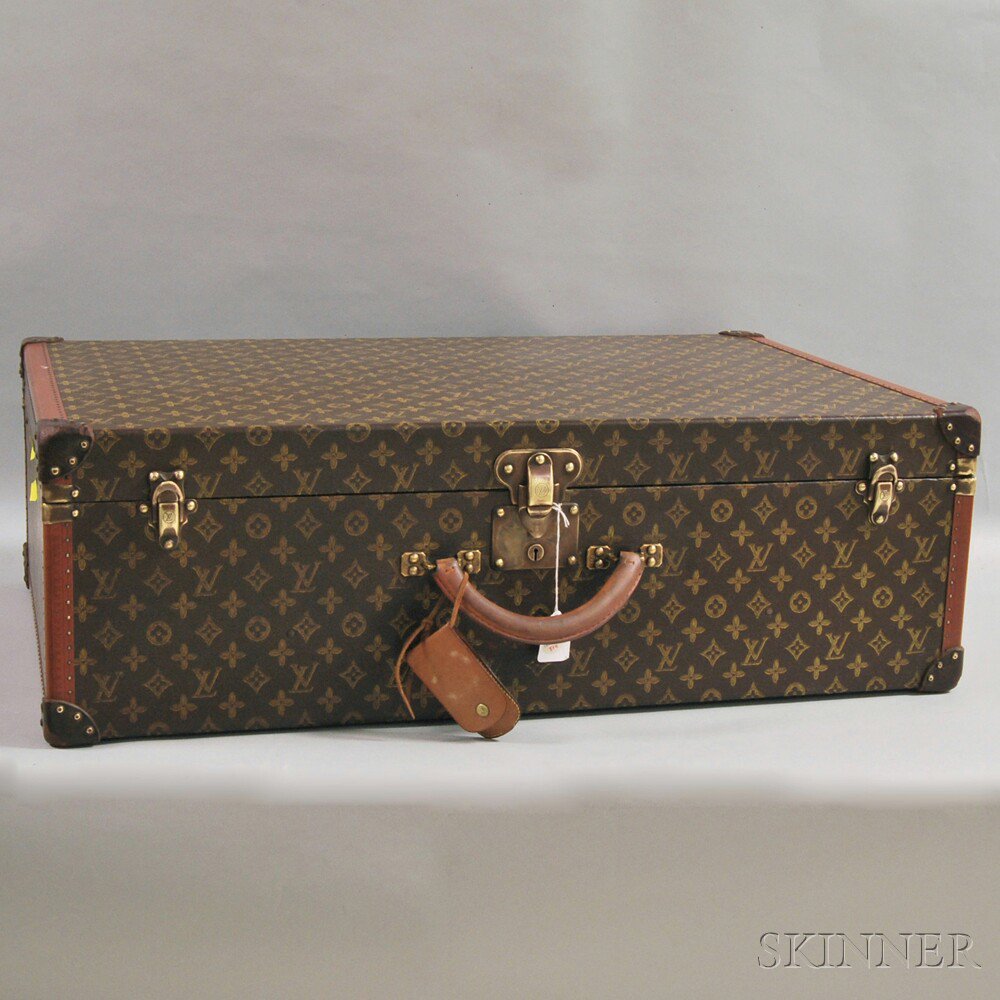 Appraisal: Antique Louis Vuitton Monogrammed Hard-case Bisten Luggage with original locks