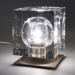 Appraisal: Baccarat crystal and steel lamp by Robert Rigot Baccarat crystal