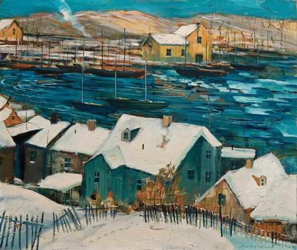 Appraisal: JOHN GRABACH American - A View to the Harbor in