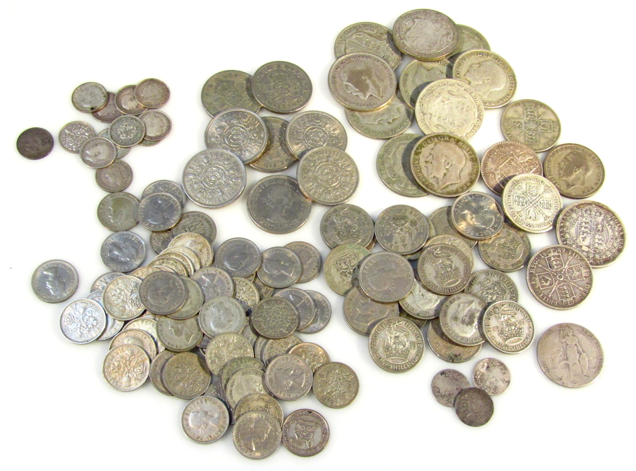 Appraisal: Various pre-decimal and other coins George V shillings d pieces