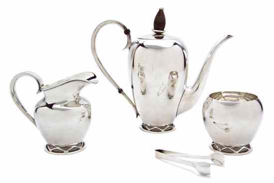 Appraisal: An American Sterling Silver Coffee Service Allan Adler comprising a