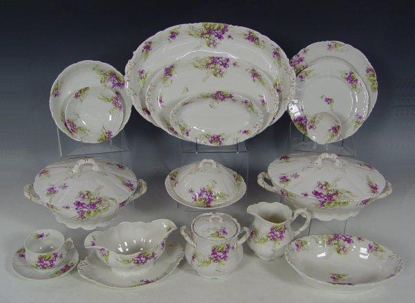 Appraisal: VIOLET DECORATED GERMAN CHINA SERVICE FOR BY WEIMAR Approx pieces