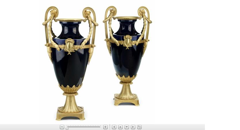 Appraisal: Pair of Louis XVI style gilt metal mounted cobalt porcelain