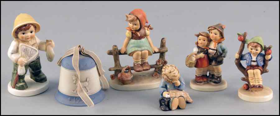 Appraisal: GROUP OF FIVE GOEBEL HUMMEL FIGURES Together with a Goebel