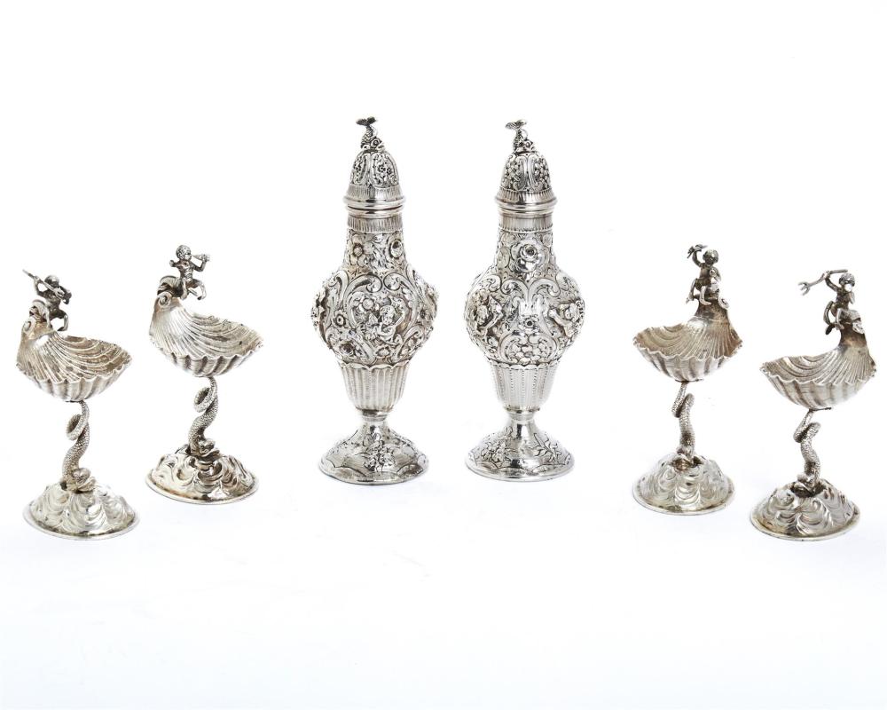 Appraisal: A group of German silver table items Late th early