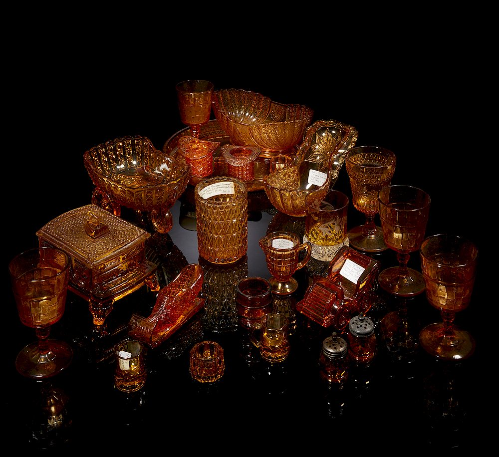 Appraisal: Assorted Amber Glass Items Twenty three pieces of assorted amber