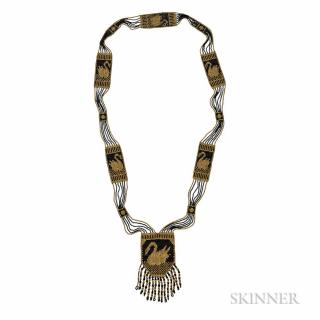 Appraisal: Glass Bead Necklace Attributed to Wiener Werkstatte c - in