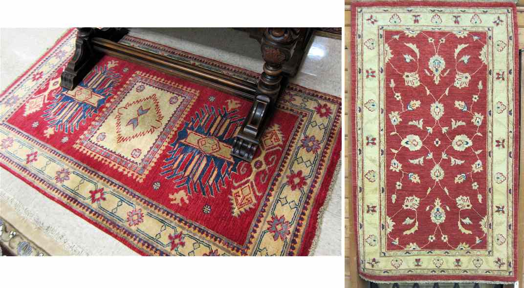 Appraisal: TWO HAND KNOTTED ORIENTAL AREA RUGS Pakistani-Persians one floral and