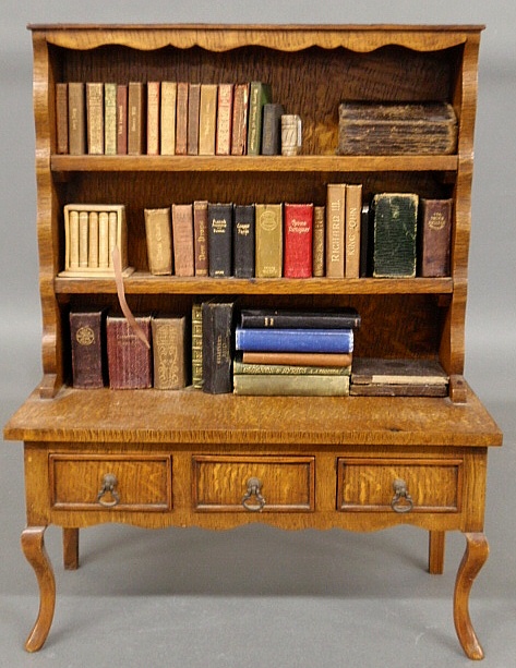 Appraisal: - Miniature oak Welsh dresser with group of mostly th