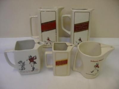 Appraisal: Six John Walker jugs in cream including Setan and Gleneagles