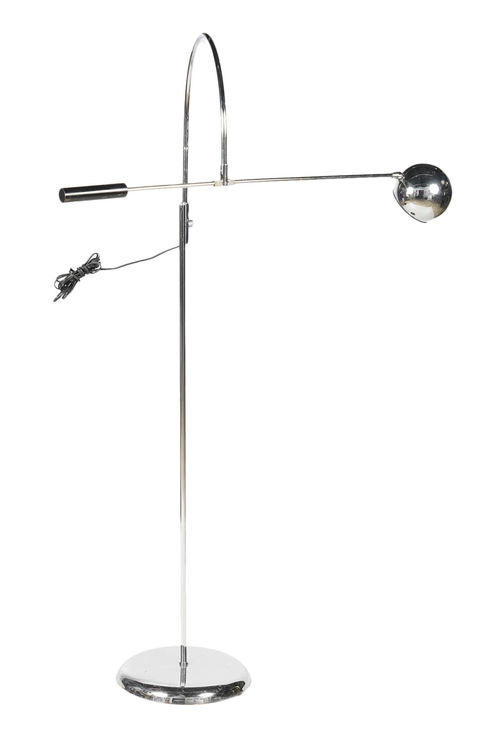 Appraisal: ROBERT SONNEMAN 'ORBITER' FLOOR LAMPChrome 'Orbiter' adjustable 's floor lamp