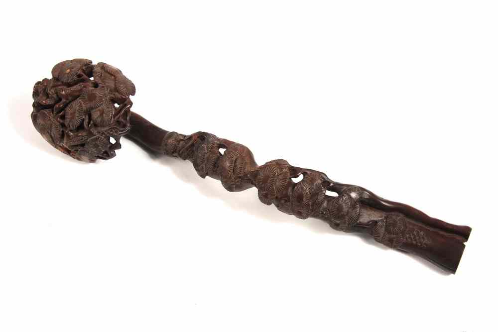 Appraisal: WOODEN RUYI SCEPTRE - th c or earlier Qing Dynasty