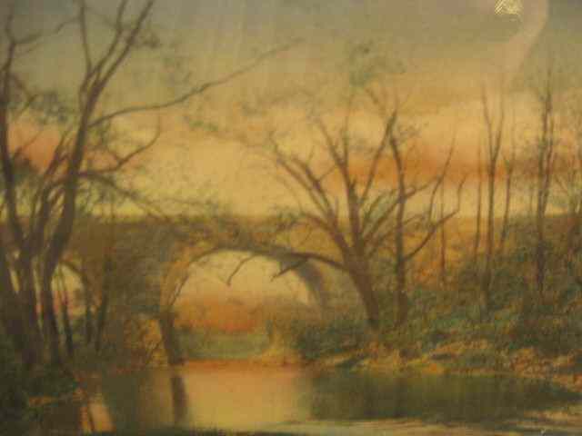 Appraisal: Wallace Nutting Print ''A Pause at the Bridge'' signed image