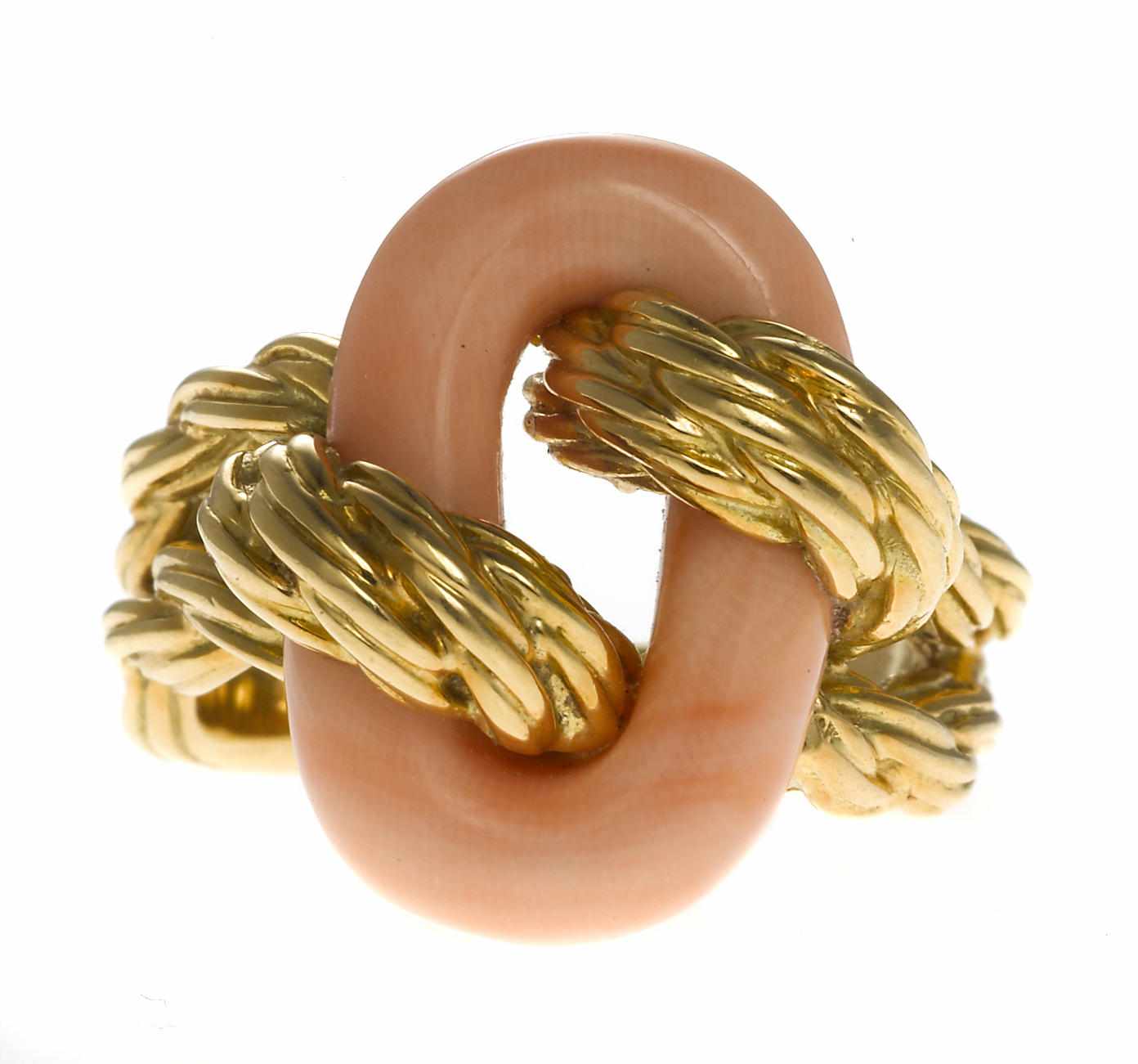 Appraisal: A coral ring mounted in eighteen karat gold size