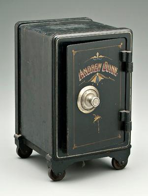 Appraisal: Miniature cast iron safe front with painted and stenciled Andrew