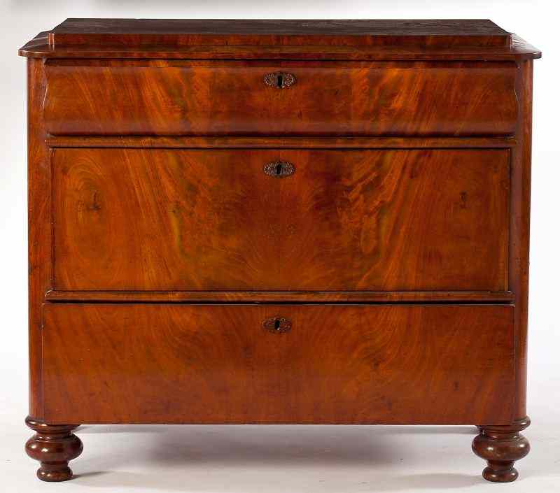 Appraisal: Biedermeier Chest of Drawersthird quarter th century figured satin birch