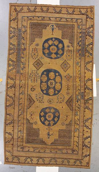 Appraisal: A Khotan carpet Turkestan early th century size approximately ft