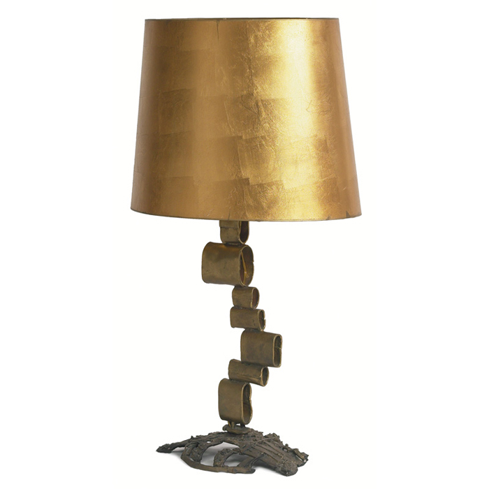 Appraisal: Felix Agostini style table lamp attribution flattened tube sections of