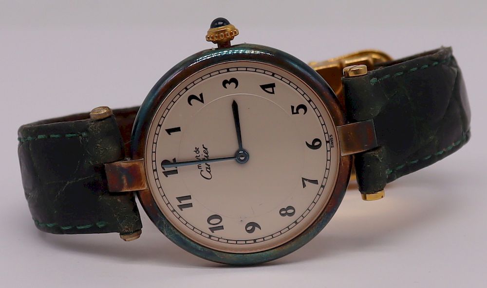 Appraisal: JEWELRY Must de Cartier Vermeil Sterling Watch Ladies Must de