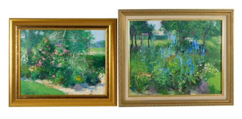 Appraisal: Thomas Nelson American th C two Contemporary framed oil on