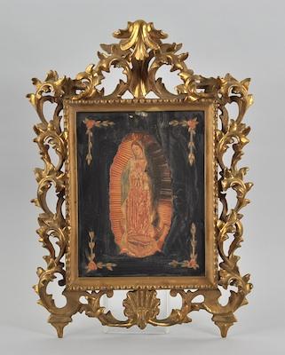 Appraisal: A Matchstick Folk Art Madonna in an Italian Gilt Frame