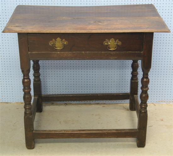 Appraisal: th century oak side table with a single frieze drawer