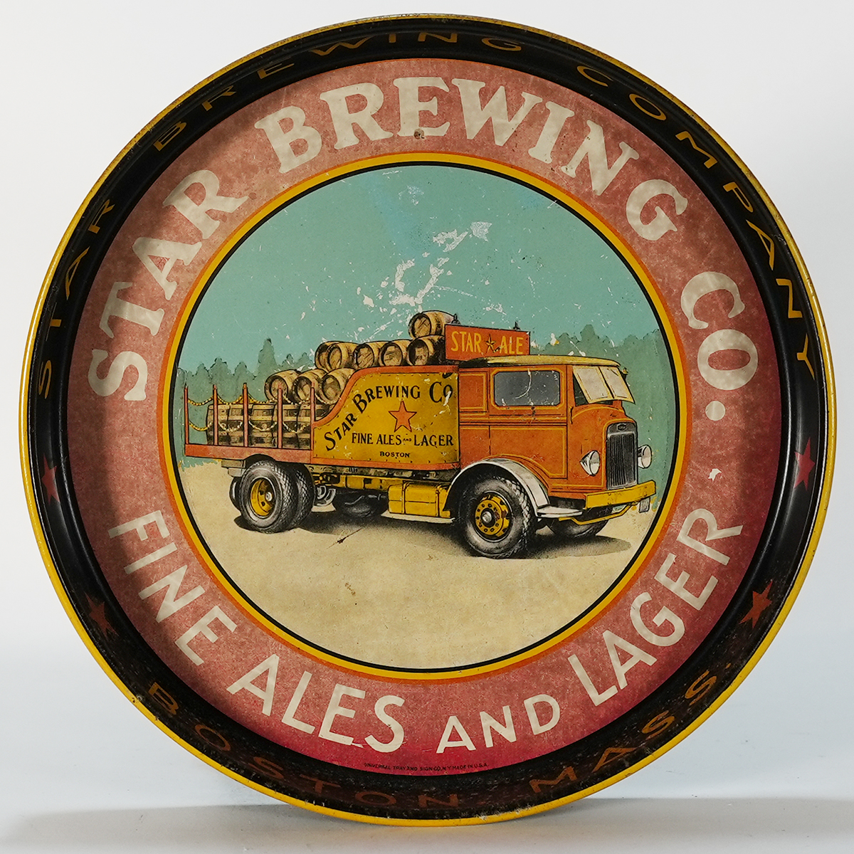 Appraisal: Star Fine Ales Beer Truck Tray Wood Barrels Facing Right