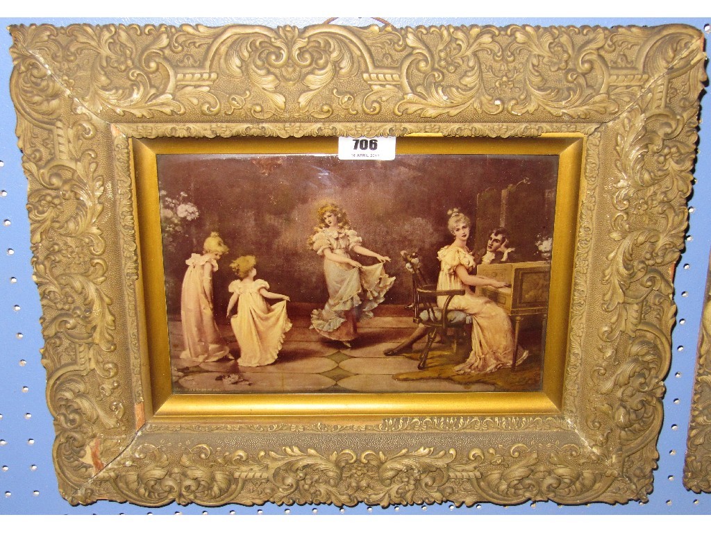 Appraisal: Two crystoleums of family scenes with ornate frames