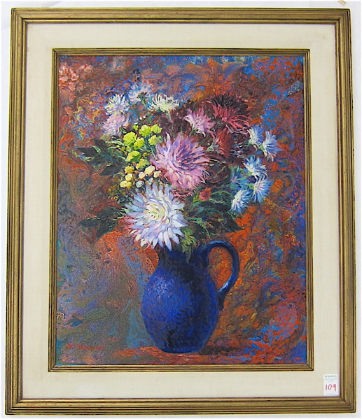 Appraisal: CURT FRANKENSTEIN OIL ON CANVAS Illinois Germany - Floral still-life