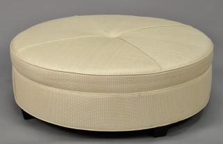 Appraisal: Baker large round footstool in faux leather dia ht Baker