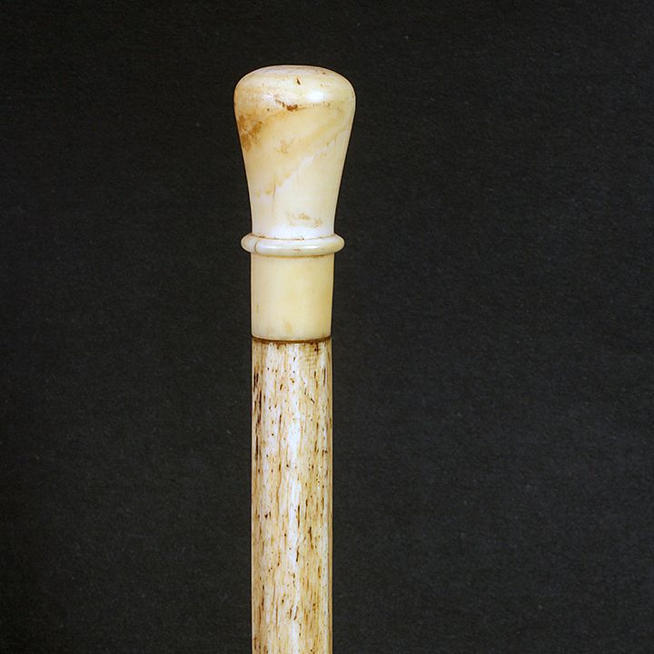 Appraisal: Nautical Whale Bone Cane Ca - A whale's tooth handle