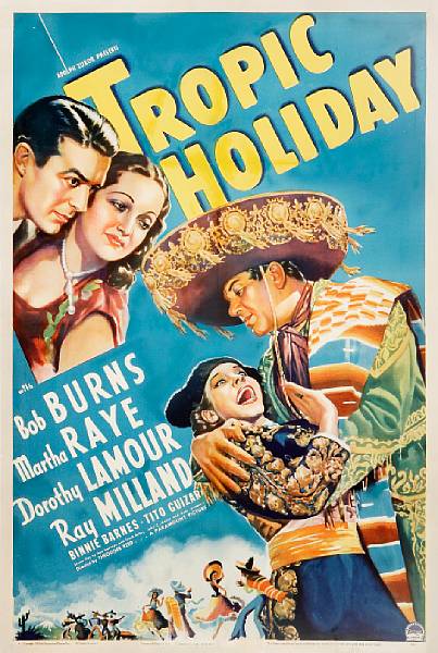 Appraisal: Tropic Holiday Paramount one-sheet condition B- linen-backed x in