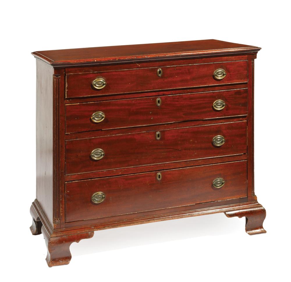 Appraisal: American Chippendale Cherrywood Chest of Drawers late th c rectangular