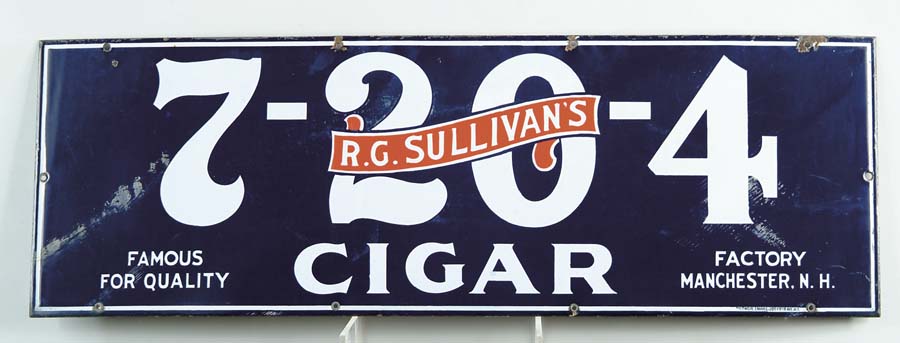 Appraisal: R G SULLIVAN S CIGAR SIGN Blue version porcelain sign