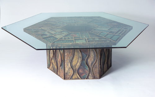 Appraisal: PAUL EVANS This one of a kind Paul Evans table