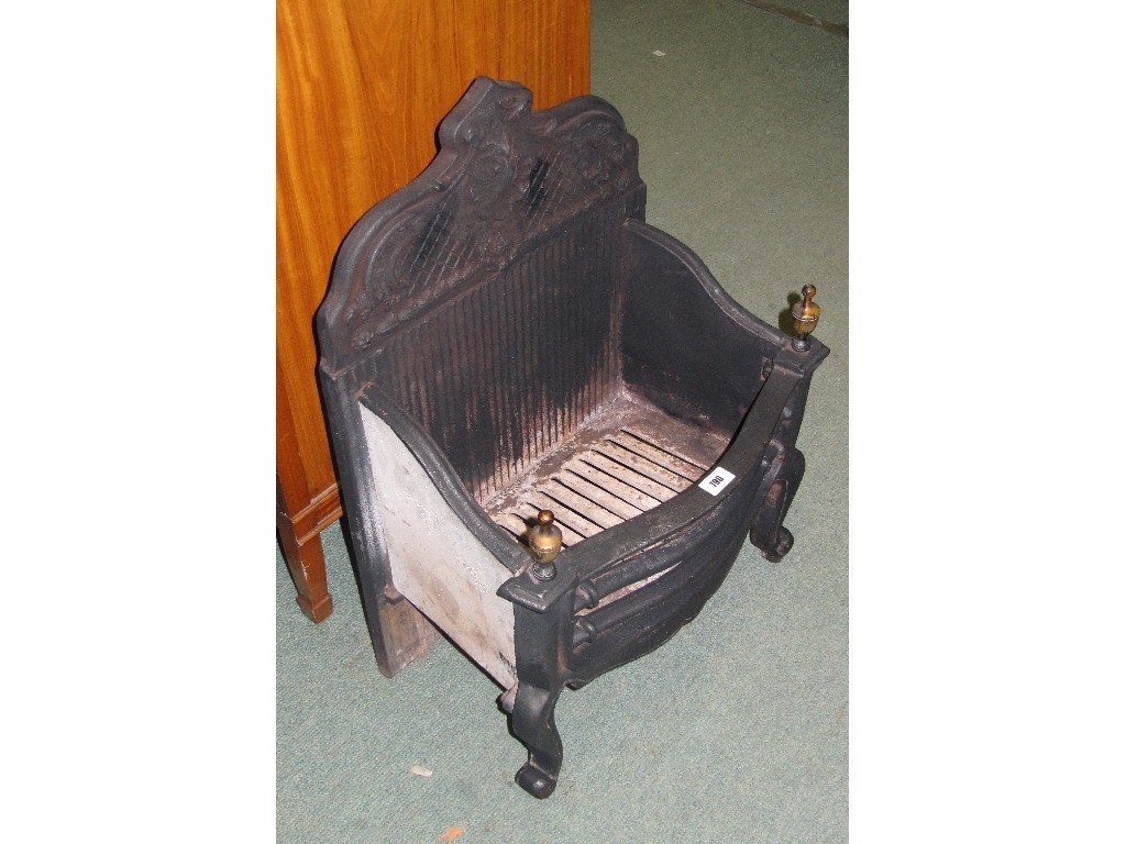 Appraisal: Cast iron fire basket