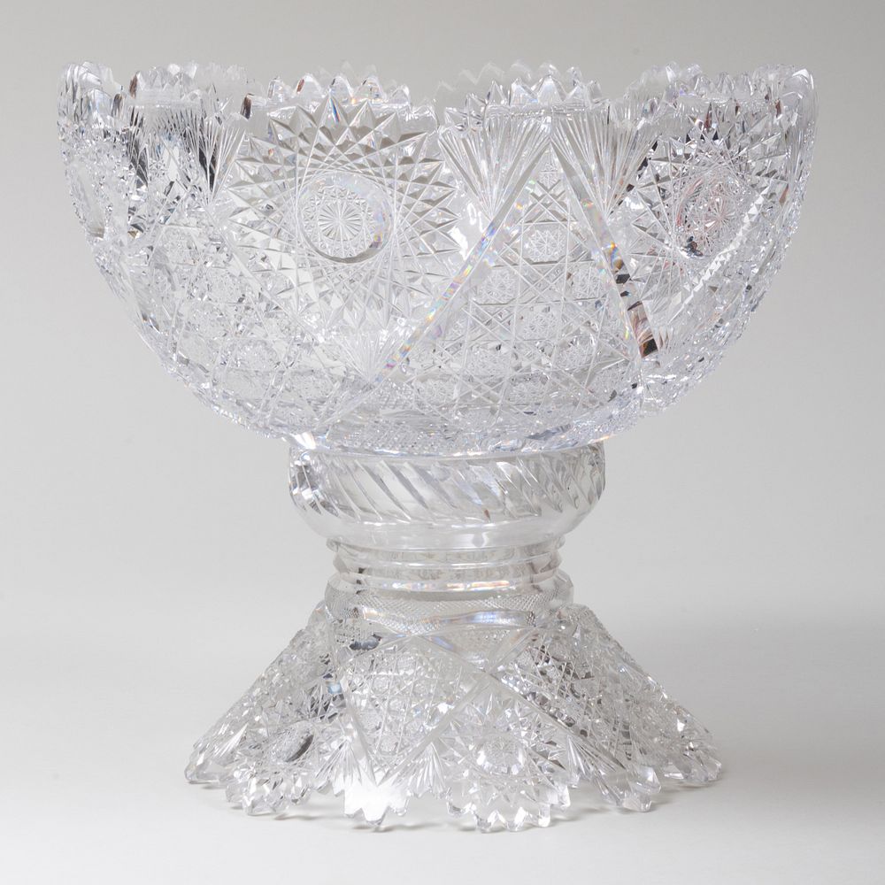 Appraisal: American Cut Glass Bowl on Stand x in diam Property